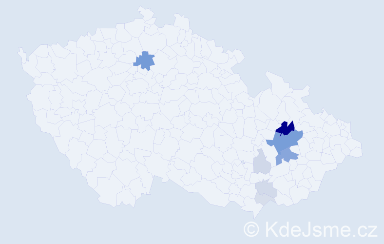 Příjmení: 'Slimaříková', počet výskytů 29 v celé ČR