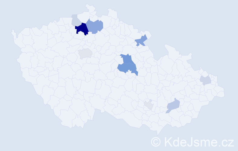 Příjmení: 'Teufel', počet výskytů 27 v celé ČR