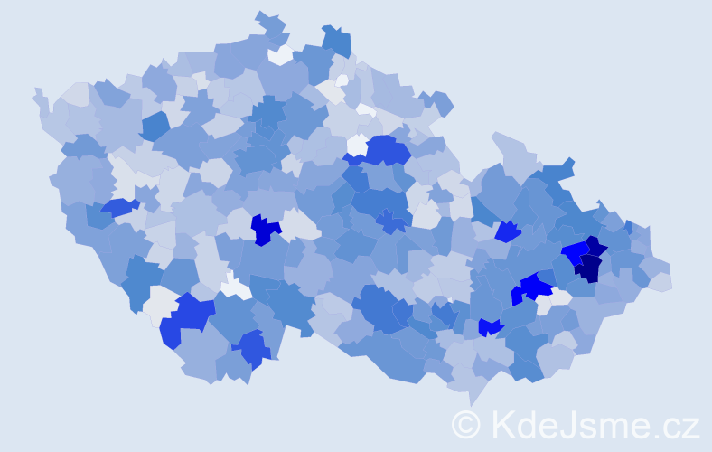Příjmení: 'Pavlíková', počet výskytů 5438 v celé ČR