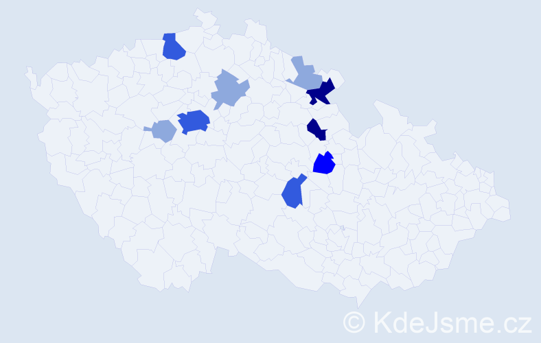 Příjmení: 'Daňsa', počet výskytů 26 v celé ČR