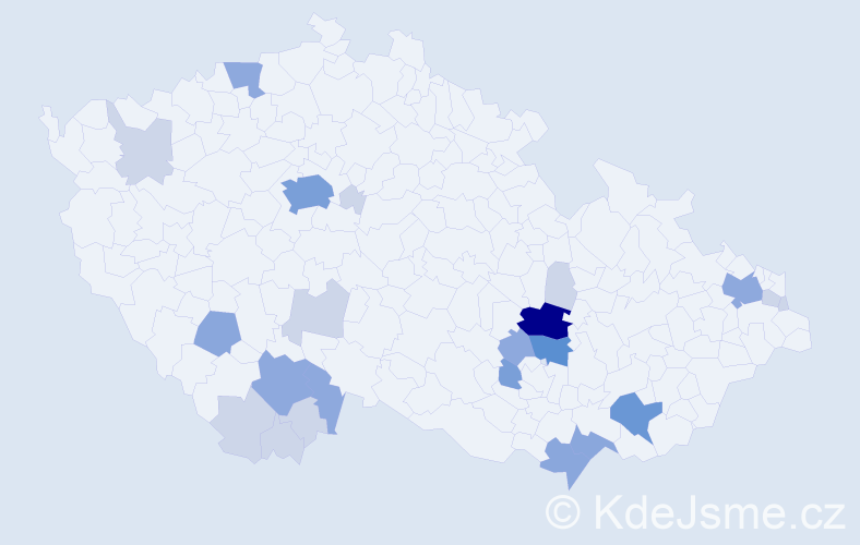Příjmení: 'Kamba', počet výskytů 61 v celé ČR