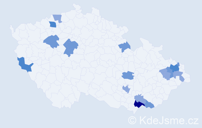 Příjmení: 'Stanček', počet výskytů 39 v celé ČR