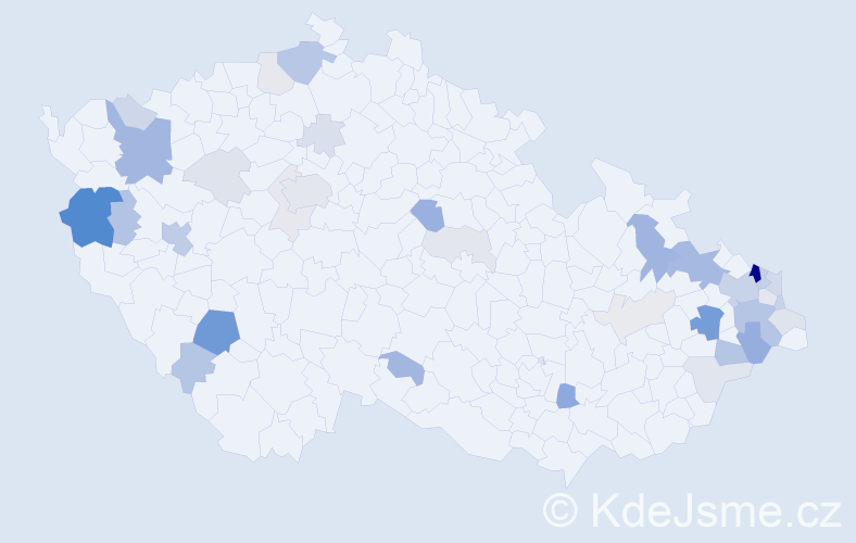 Příjmení: 'Klich', počet výskytů 108 v celé ČR