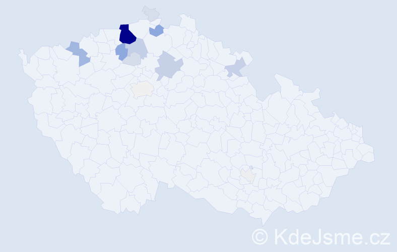 Příjmení: 'Krok', počet výskytů 75 v celé ČR