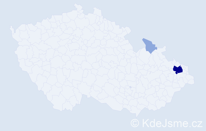 Příjmení: 'Augustynek', počet výskytů 13 v celé ČR