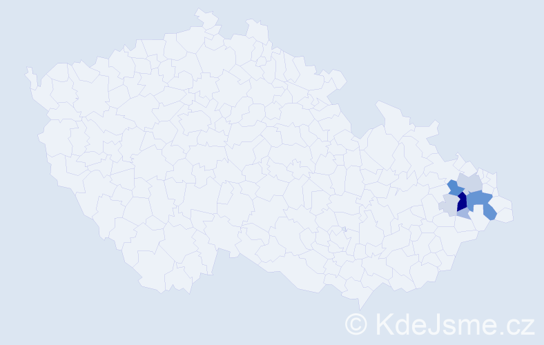 Příjmení: 'Klosíková', počet výskytů 36 v celé ČR