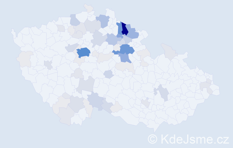 Příjmení: 'Kalenská', počet výskytů 293 v celé ČR