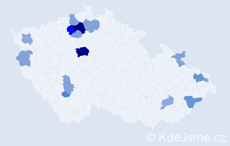 Příjmení: 'Ebel', počet výskytů 47 v celé ČR