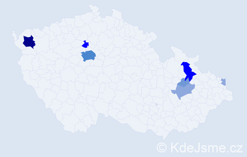 Příjmení: 'Putyra', počet výskytů 21 v celé ČR