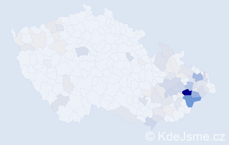 Příjmení: 'Konvičná', počet výskytů 312 v celé ČR