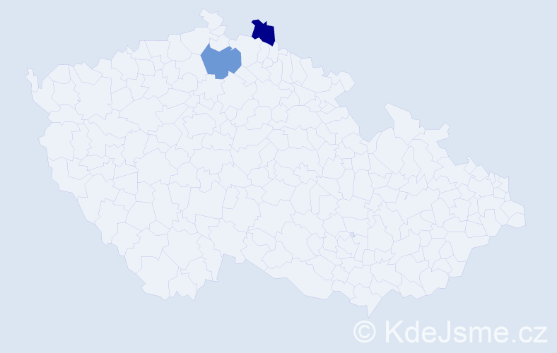 Příjmení: 'Tvrzká', počet výskytů 2 v celé ČR