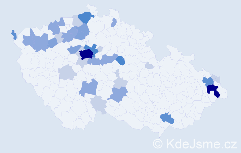 Příjmení: 'Čerňanská', počet výskytů 102 v celé ČR