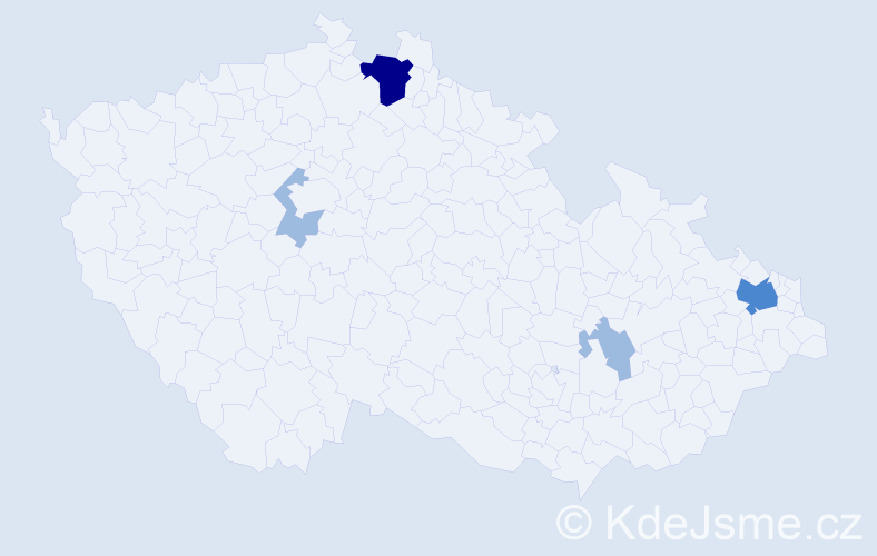 Příjmení: 'Zahuranec', počet výskytů 8 v celé ČR