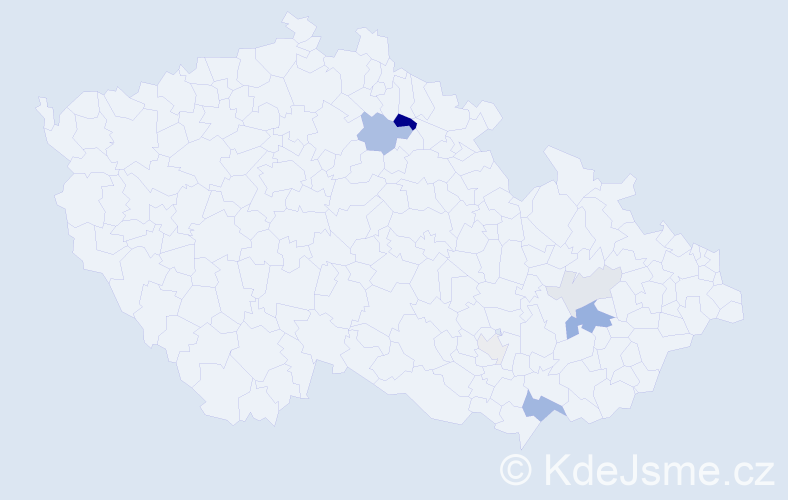 Příjmení: 'Klučák', počet výskytů 15 v celé ČR