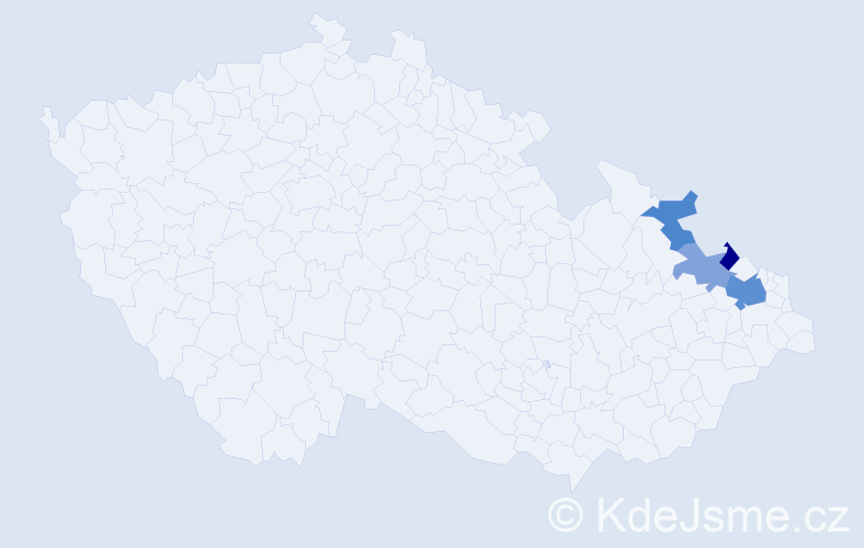 Příjmení: 'Miškev', počet výskytů 7 v celé ČR