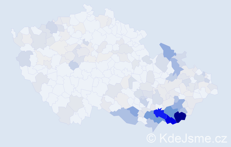 Příjmení: 'Zálešák', počet výskytů 898 v celé ČR