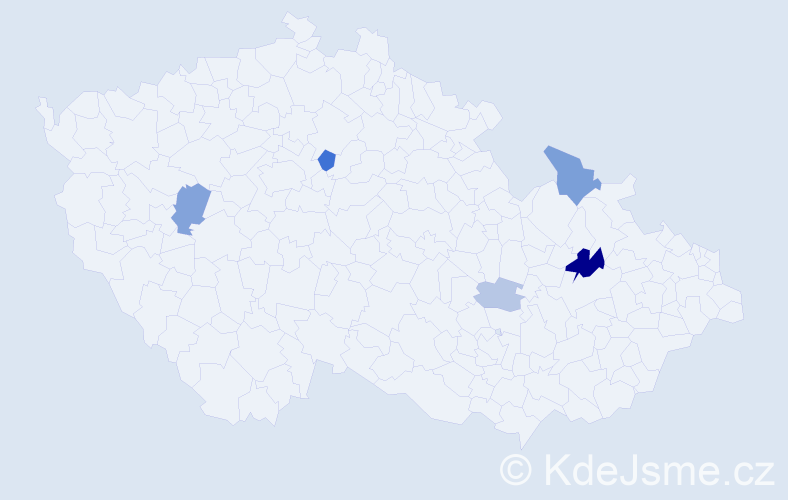 Příjmení: 'Kralčák', počet výskytů 11 v celé ČR