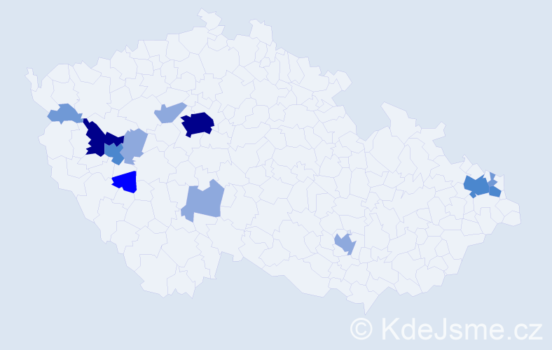 Příjmení: 'Míčko', počet výskytů 33 v celé ČR