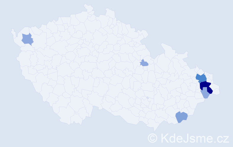 Příjmení: 'Gurňáková', počet výskytů 17 v celé ČR
