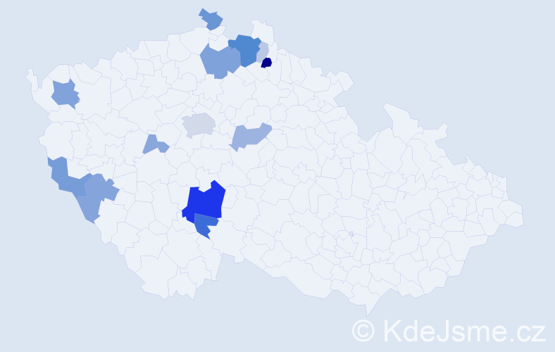Příjmení: 'Ciperová', počet výskytů 43 v celé ČR