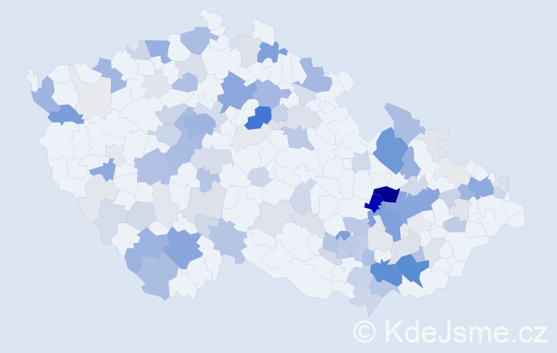 Příjmení: 'Tyl', počet výskytů 477 v celé ČR