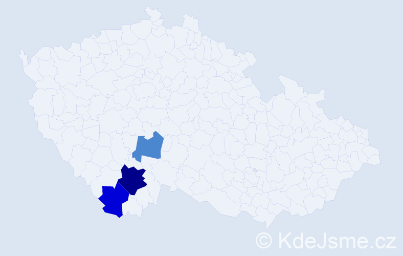 Příjmení: 'Zaiblová', počet výskytů 5 v celé ČR