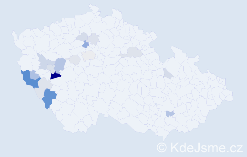 Příjmení: 'Milfort', počet výskytů 44 v celé ČR