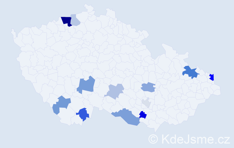 Příjmení: 'Bujnovská', počet výskytů 28 v celé ČR