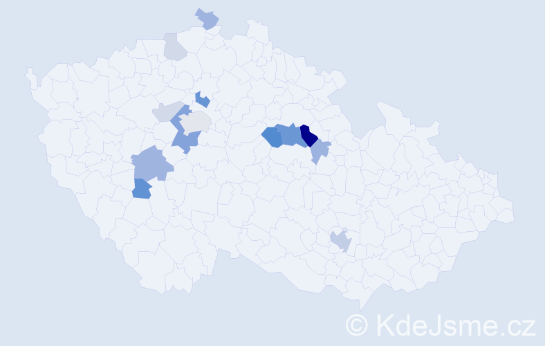 Příjmení: 'Čefelínová', počet výskytů 31 v celé ČR