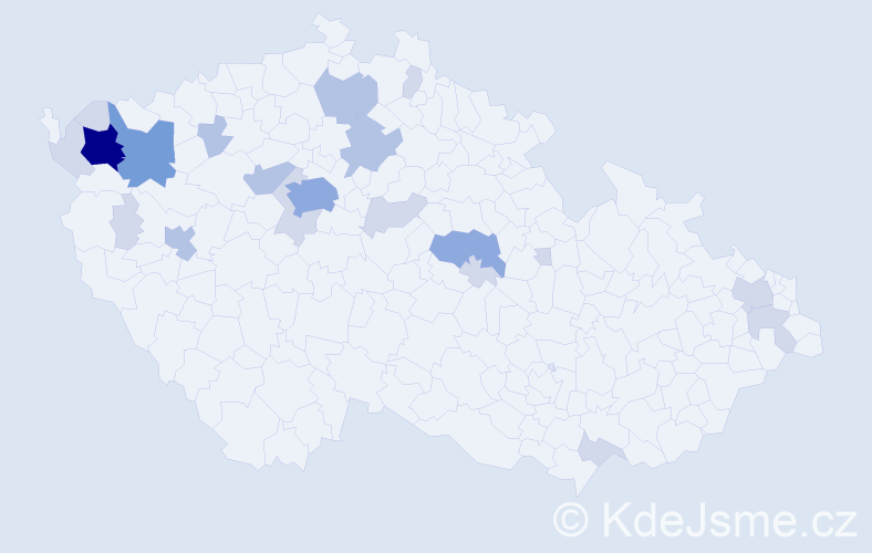Příjmení: 'Miňová', počet výskytů 48 v celé ČR