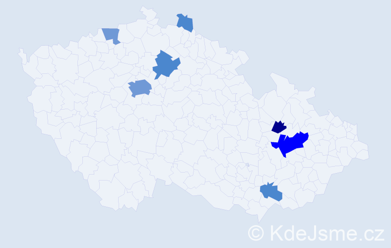 Příjmení: 'Kavuličová', počet výskytů 23 v celé ČR