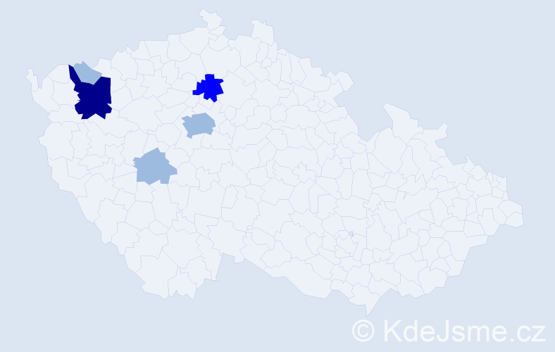 Příjmení: 'Podšer', počet výskytů 10 v celé ČR