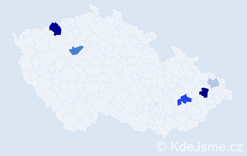 Příjmení: 'Dávidíková', počet výskytů 10 v celé ČR