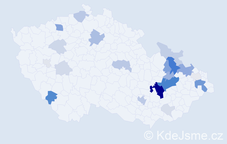 Příjmení: 'Lisická', počet výskytů 79 v celé ČR