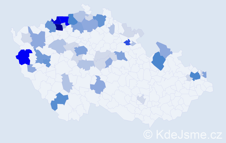 Příjmení: 'Tokar', počet výskytů 180 v celé ČR
