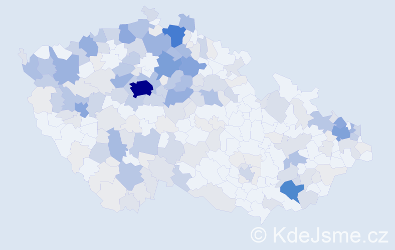 Příjmení: 'Kupec', počet výskytů 845 v celé ČR