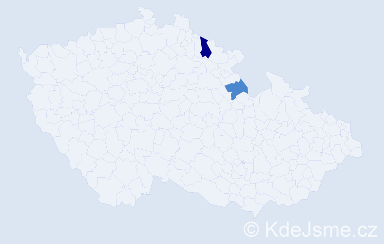 Příjmení: 'Omrt', počet výskytů 4 v celé ČR