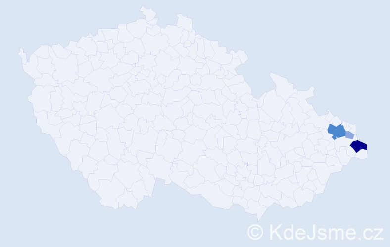Příjmení: 'Kandera', počet výskytů 8 v celé ČR