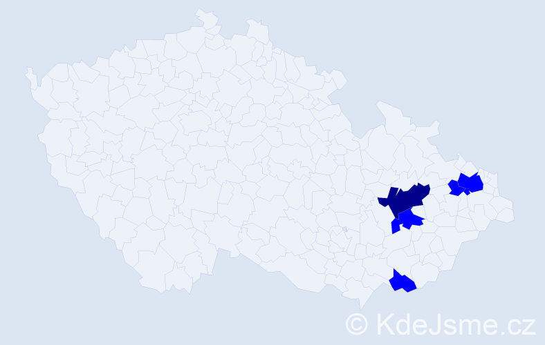 Příjmení: 'Patrmannová', počet výskytů 6 v celé ČR