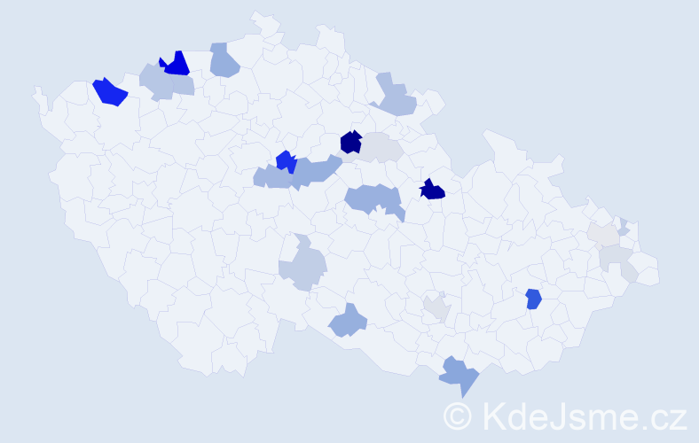 Příjmení: 'Barkóci', počet výskytů 58 v celé ČR