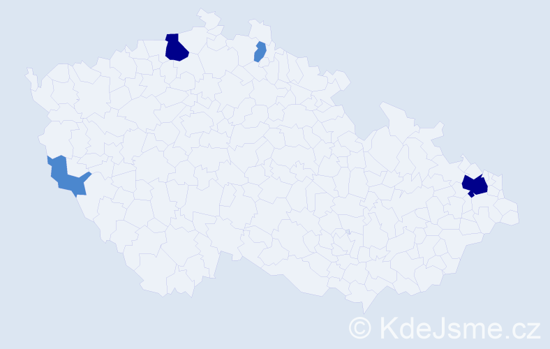 Příjmení: 'To', počet výskytů 8 v celé ČR