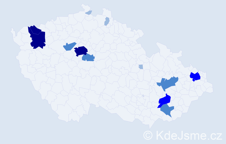 Příjmení: 'Papánek', počet výskytů 29 v celé ČR