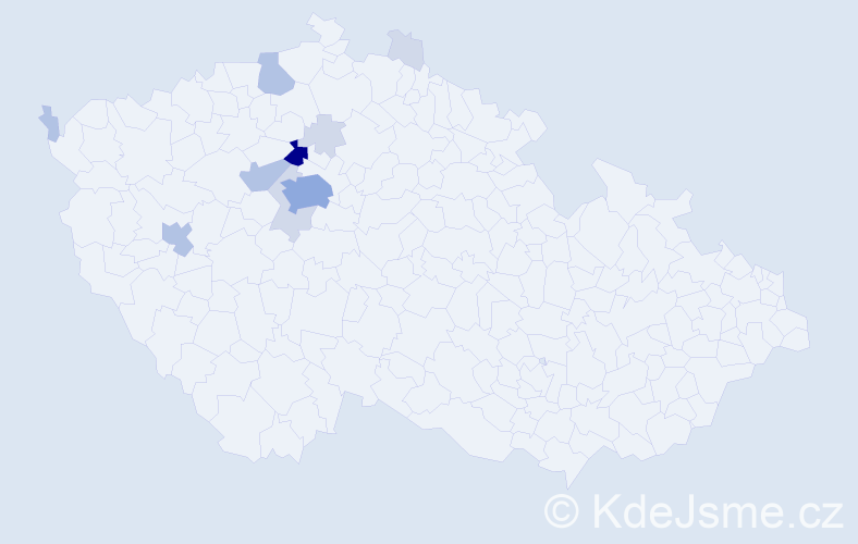 Příjmení: 'Kympl', počet výskytů 30 v celé ČR