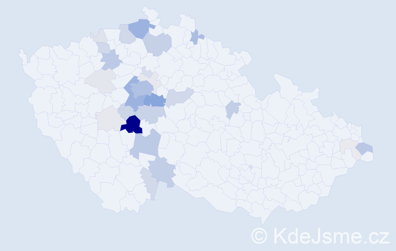 Příjmení: 'Humhal', počet výskytů 139 v celé ČR