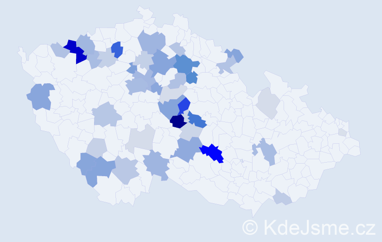 Příjmení: 'Zmrhalová', počet výskytů 120 v celé ČR
