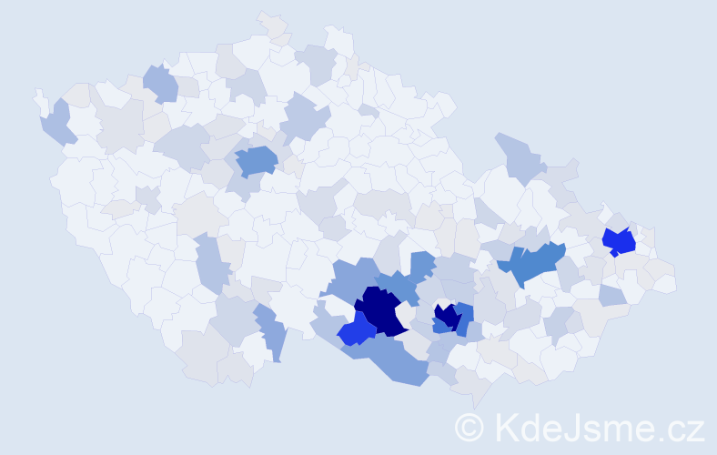 Příjmení: 'Vrbka', počet výskytů 597 v celé ČR