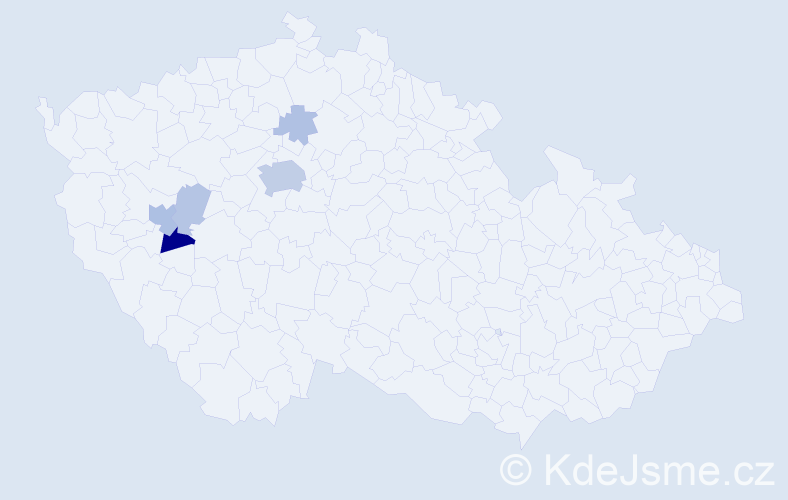 Příjmení: 'Večl', počet výskytů 18 v celé ČR