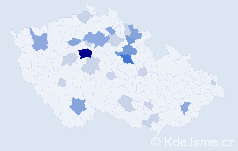 Příjmení: 'Hainová', počet výskytů 64 v celé ČR