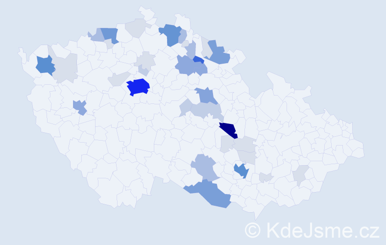 Příjmení: 'Drašarová', počet výskytů 140 v celé ČR