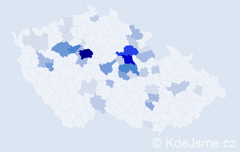 Příjmení: 'Mejtská', počet výskytů 151 v celé ČR